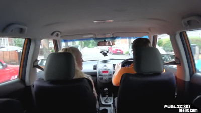 Busty brit publicly sucking and fucking her driving teacher