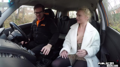 Busty euro publicly fucked before having blowjob in the car