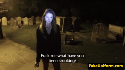 Eva Johnson picked up cutie fucked by policeman in graveyard 