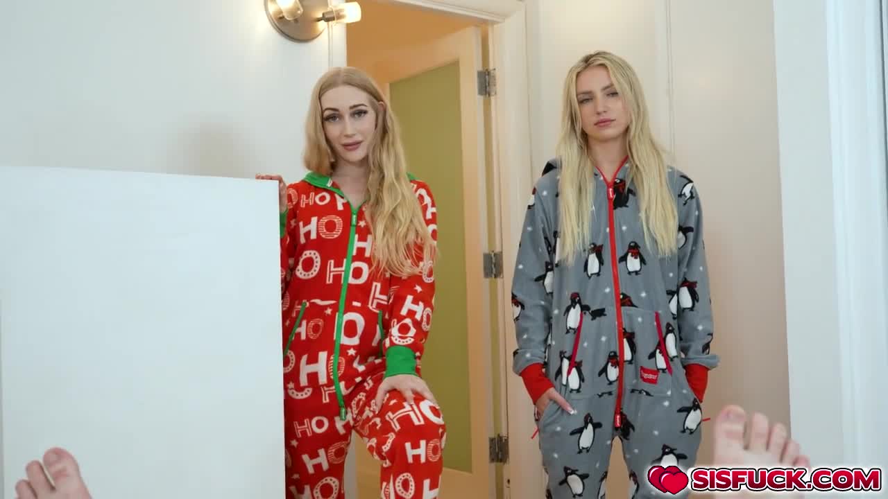 Pajama party stepsisters Britt and Emma tugging my cock Free Porn Videos | ePornHot.