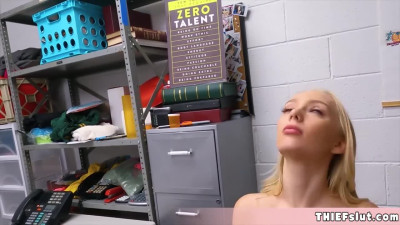 Slutty blonde teen was caught shoplifting and now must pay