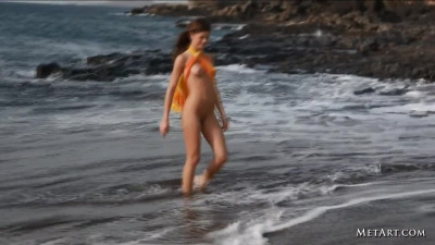 Lovely teen on a beach