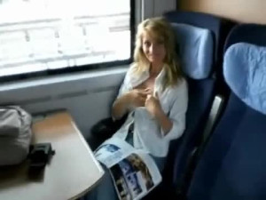 Horny amateurs in train 