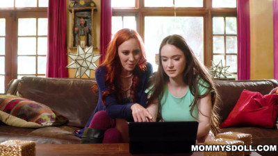 Stepdaughter learns a lot of lesbian things from her redhead stepmom