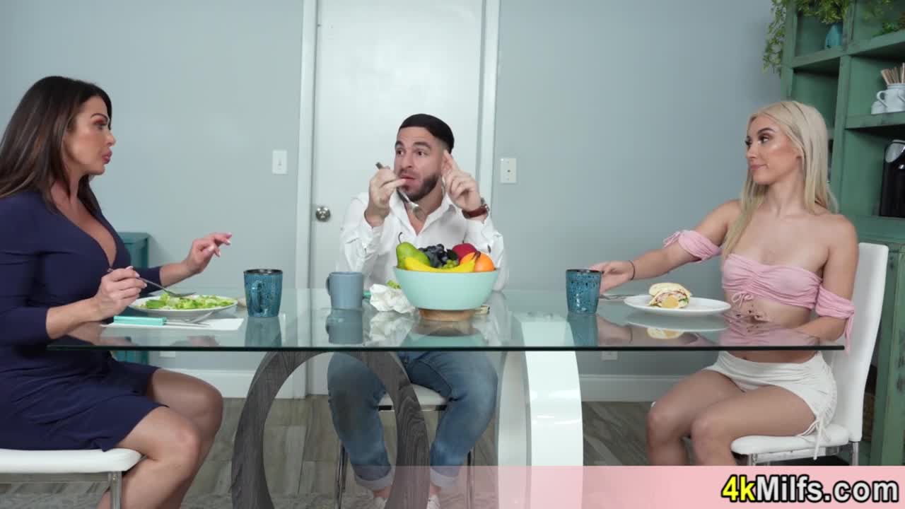 Having breakfast with the big titted mother and the pretty MILF neighbor Jazmin Luv Free Porn Videos | ePornHot.