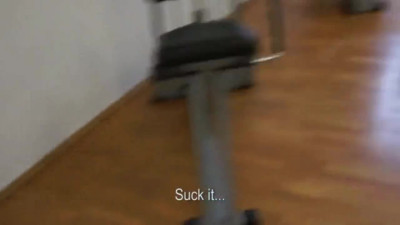 Horny european amateur picked up and pumped at the gym