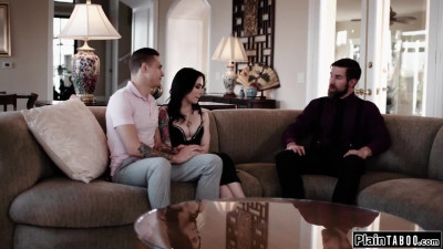 Golddigger Anna Deville assfucked by stud and his stepdad