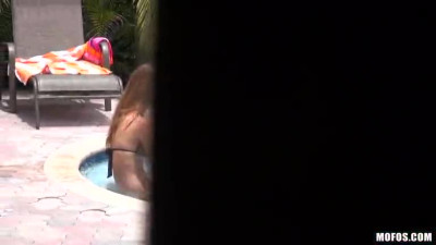 Poolside sex action