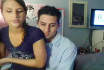 Amateur lovers making love on live webcam