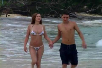 Hope and Fetch in public beach sex