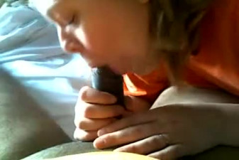 Babe feasting on a black dick