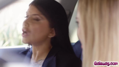 Driving instructor Romi Rain receives sex as bribe from Athena Fleurs